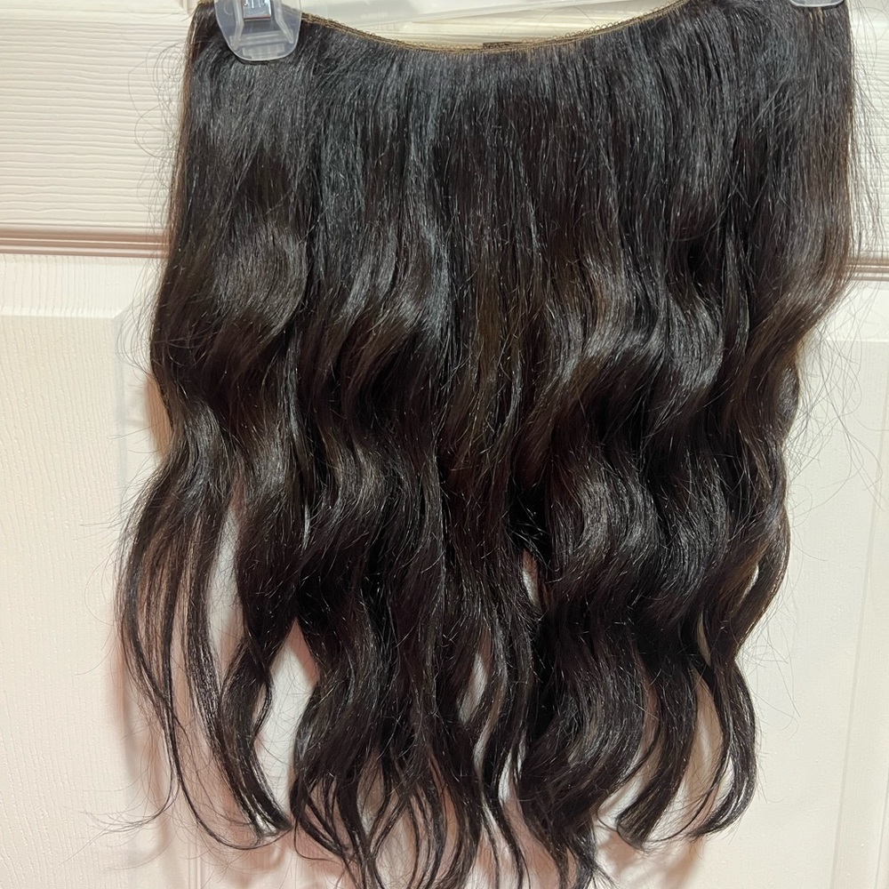 Halo couture hair extension dark brown
